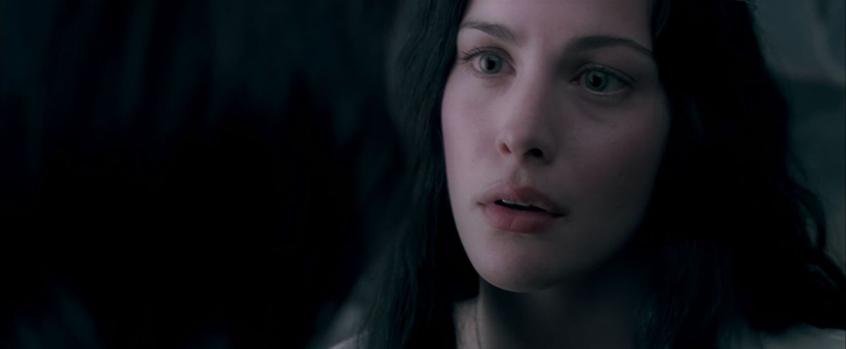 a close-up of Arwen in the Lord of the Rings