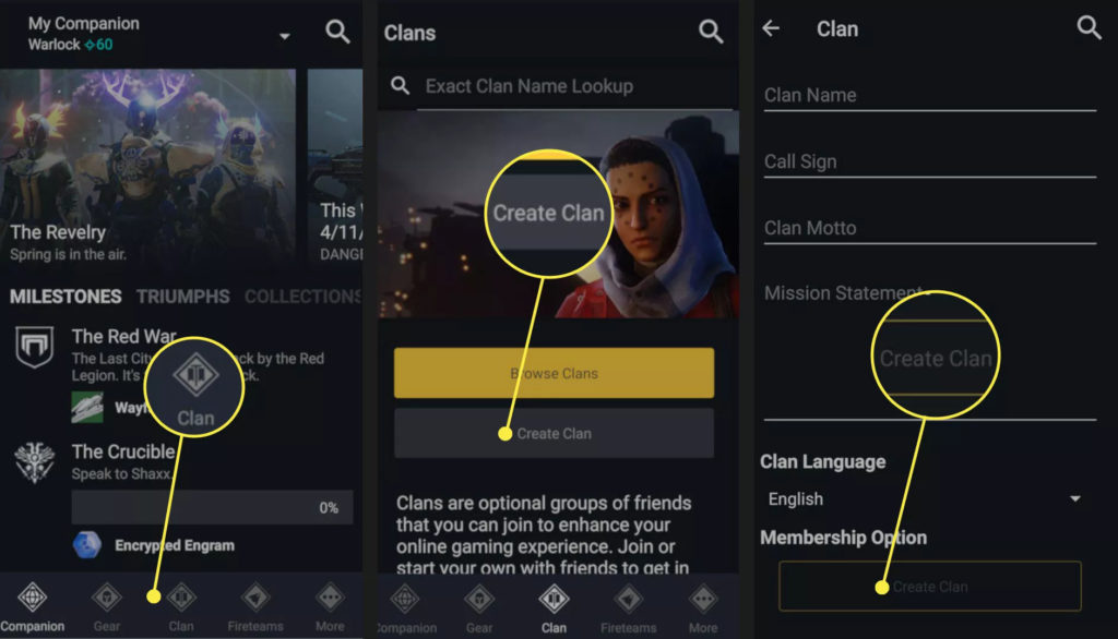 Destiny 2 clan companion app