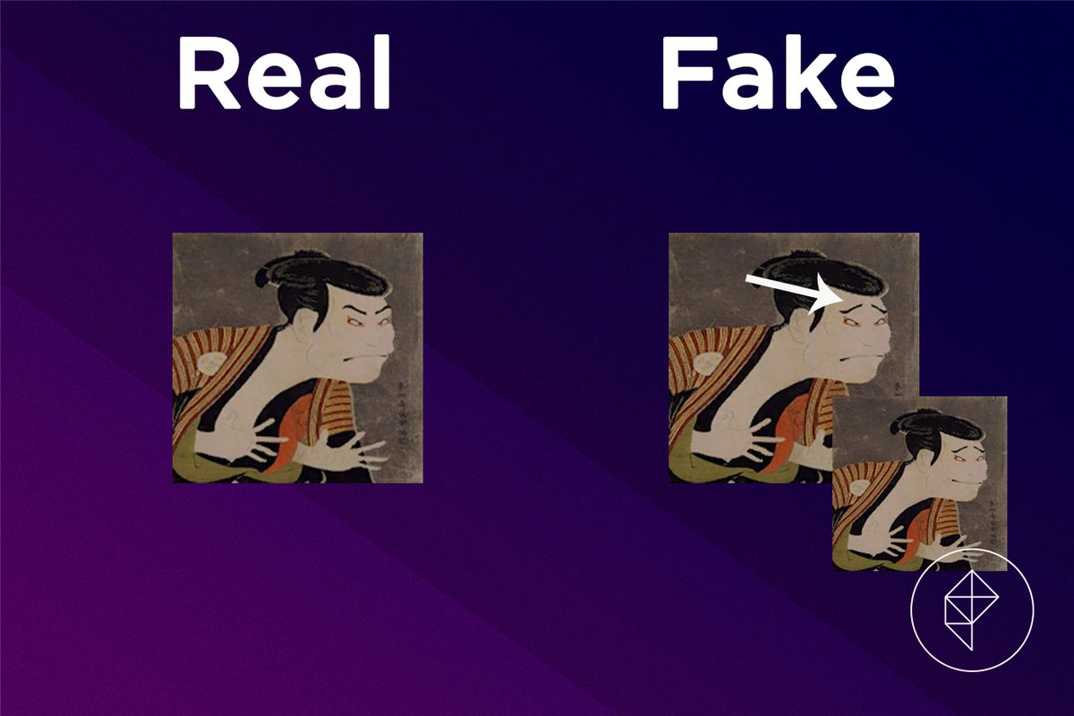 A comparison of the real and fake Scary Painting
