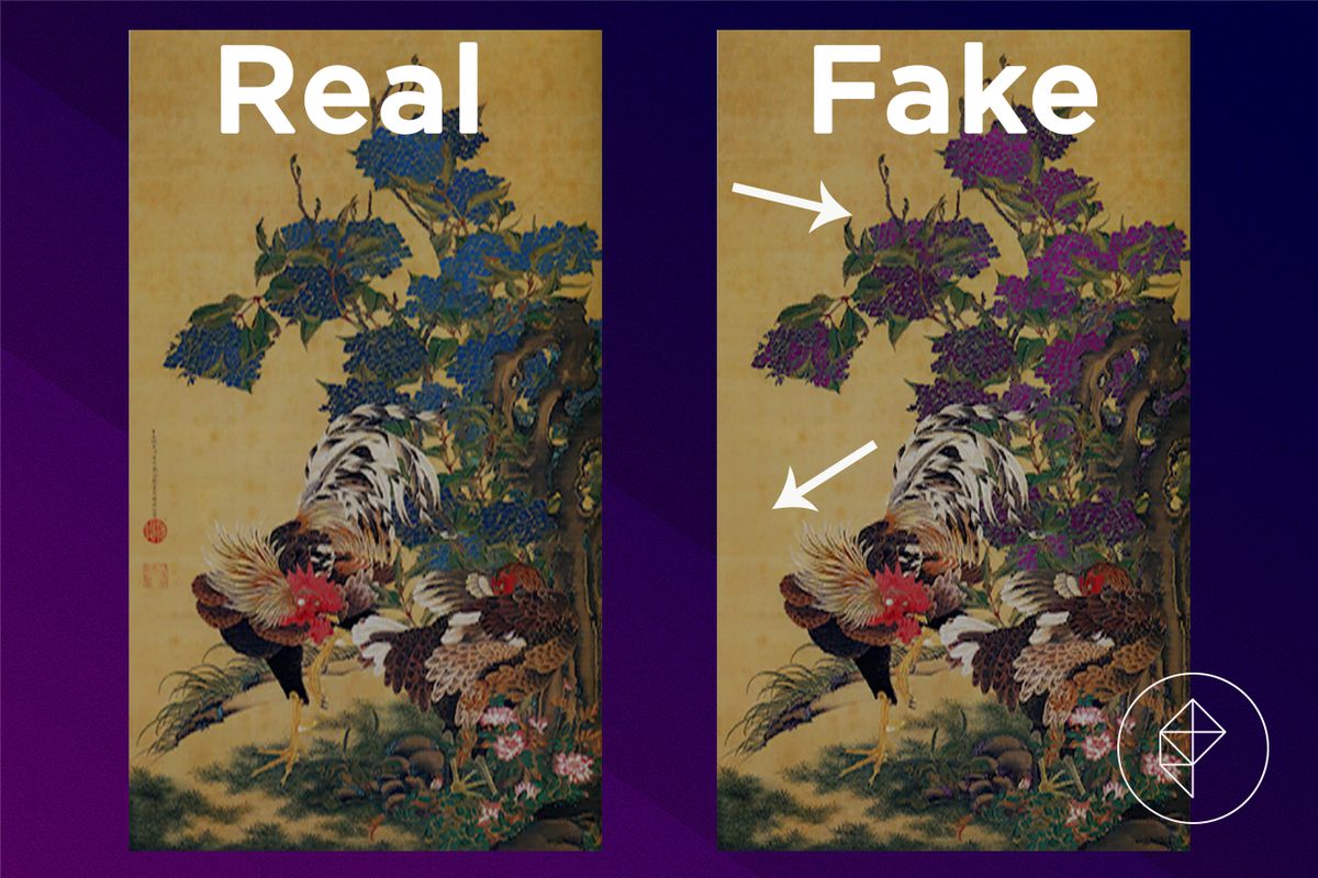 A comparison of the real and fake Detailed Painting