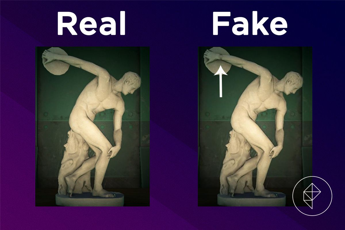 A comparison between the real and fake Robust Statue