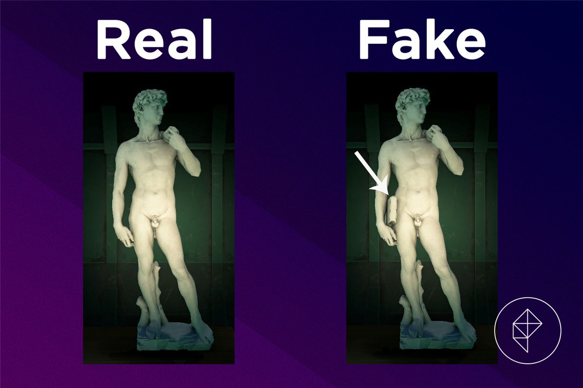 A comparison between the real and fake Gallant Statue