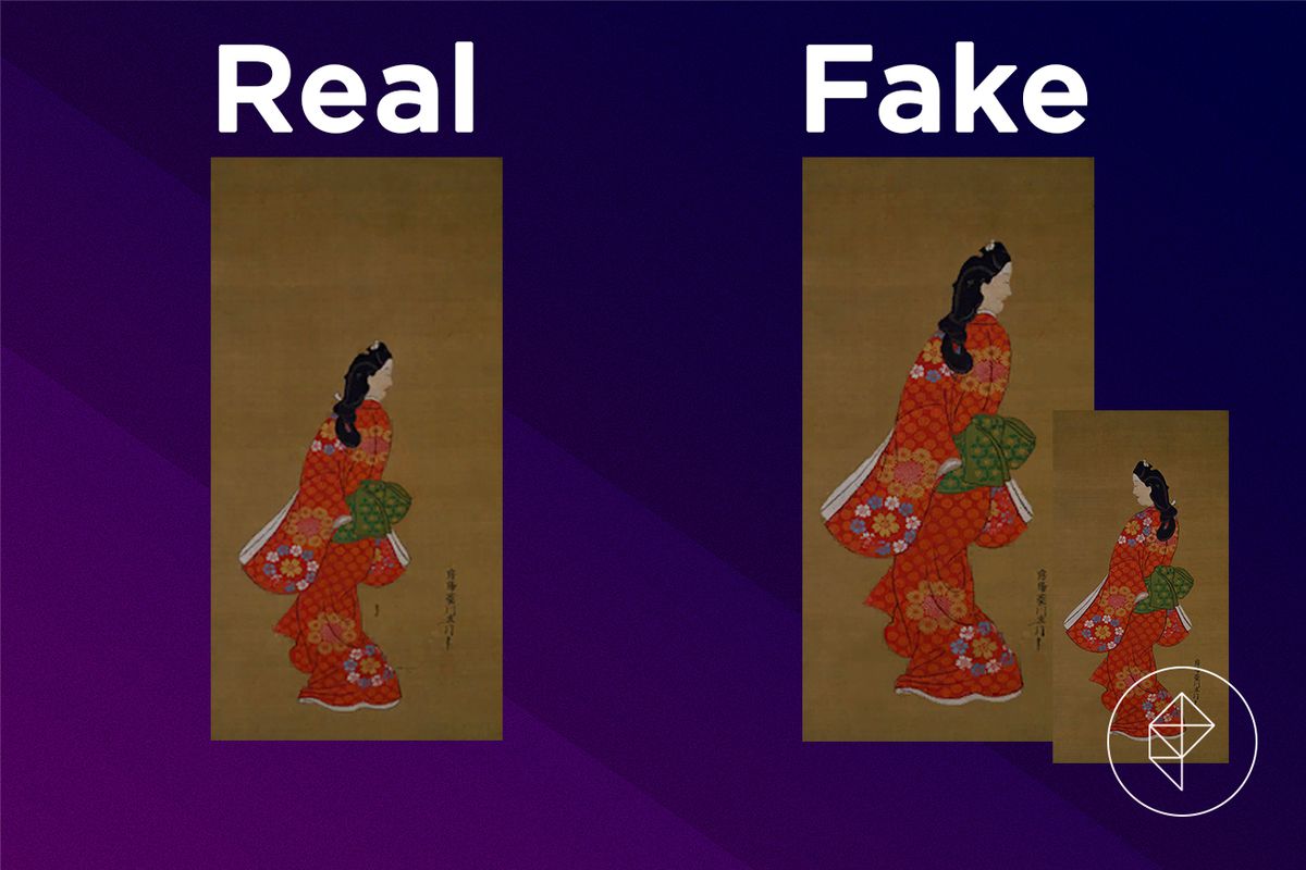 A comparison of the real and fake Graceful Painting