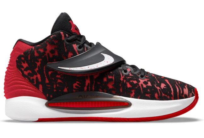 Best basketball shoes Nike product image of a singular red and black shoe