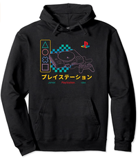 PlayStation Checker Neon 90's Hoodie Pullover Hoodie