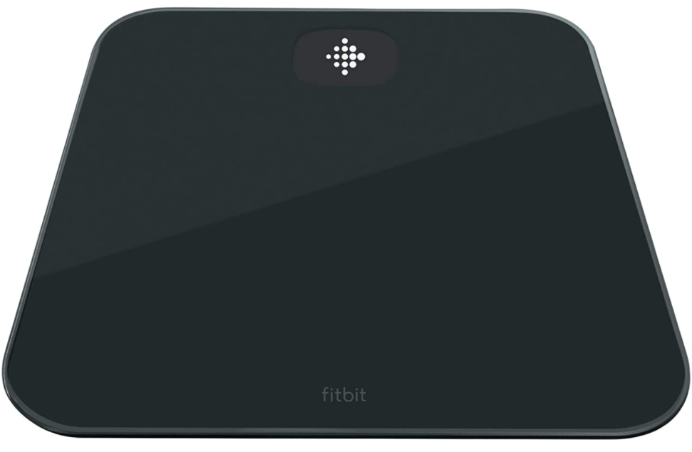 Best smart scale Fitbit product image of a black scale with the Fitbit logo at the top.