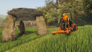 Cut the sacred grass of ancient kings and druids in this Lawn Mowing Simulator DLC