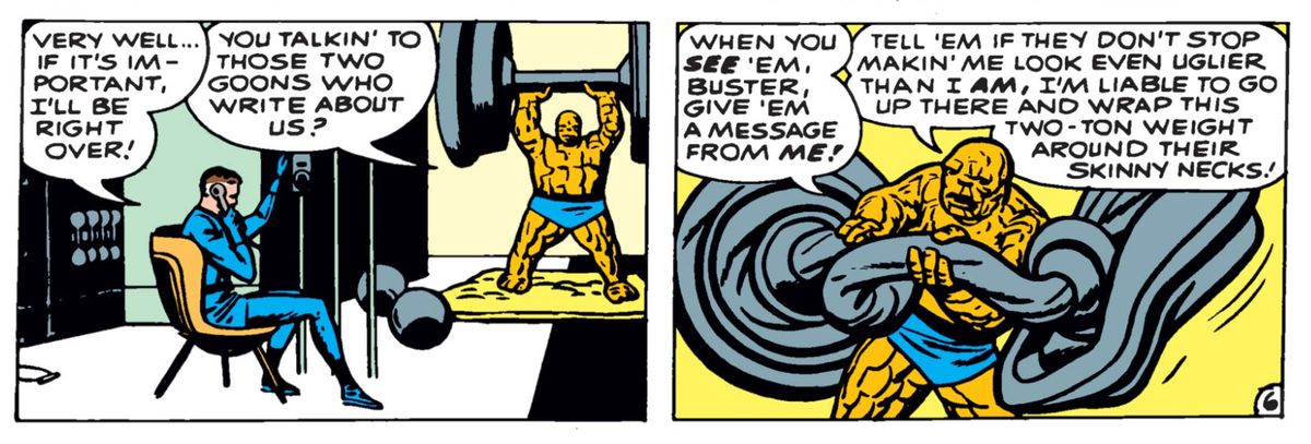 Mr. Fantastic and the Thing in The Fantastic Four #10, Marvel Comics (1963).