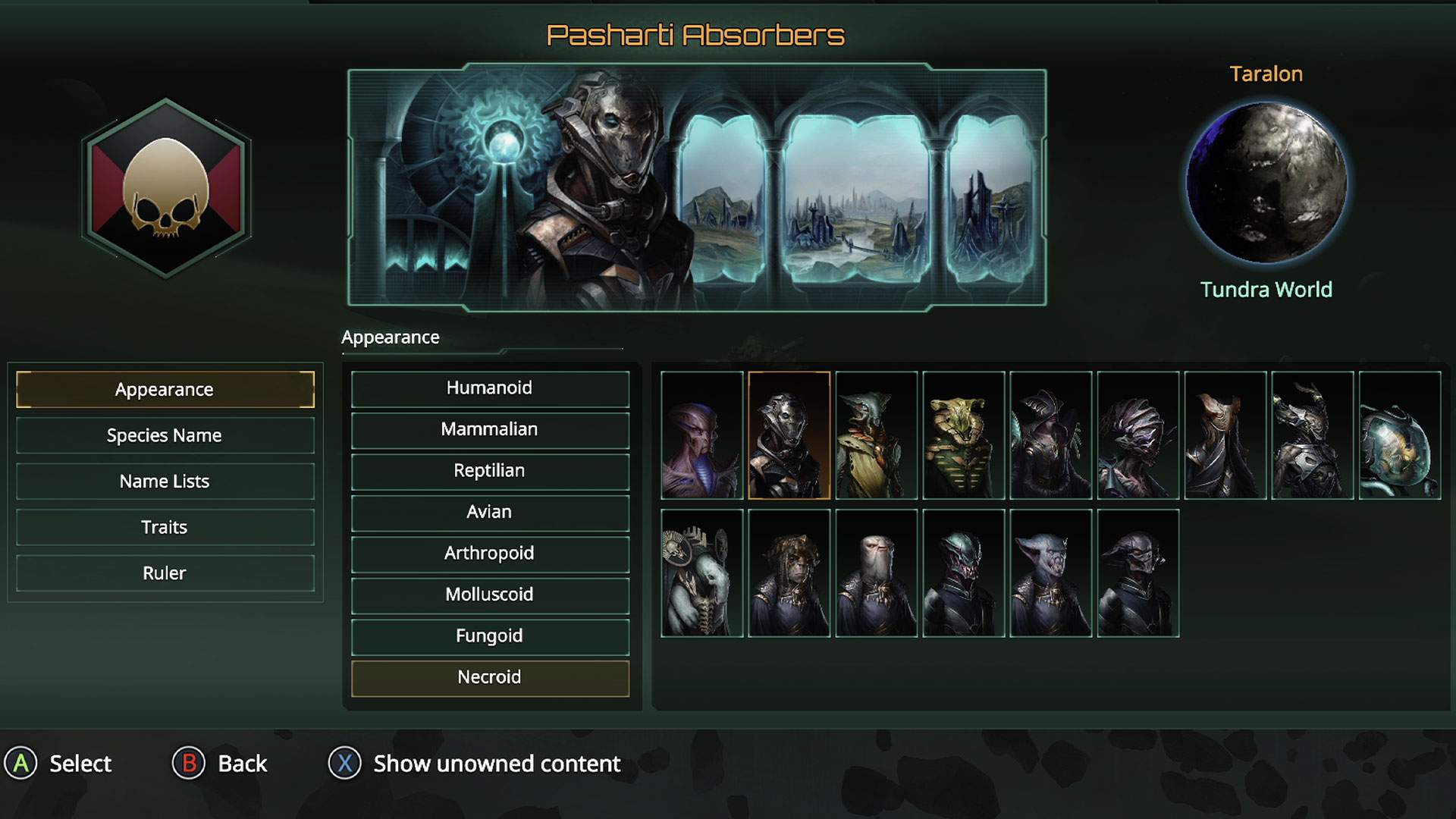 menu screenshot