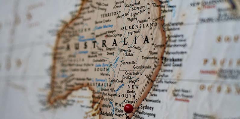 Bir Aşağı Melekten Avustralya Haritası