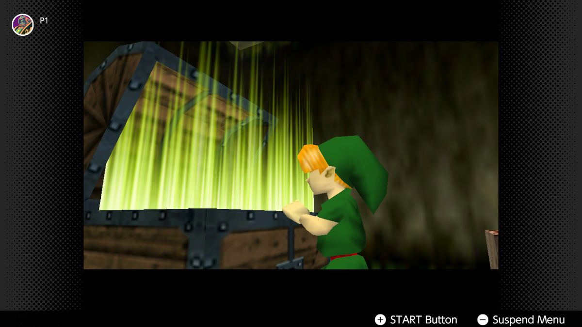 Link opens a chest in The Legend of Zelda: Ocarina of Time