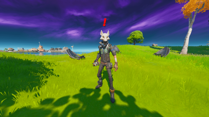 One of Chapter 2 - Season 3's Marauders, a wolf-like humanoid appears with a red exclamation mark above their head