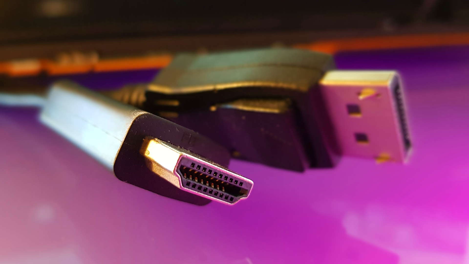 HDMI and DisplayPort cables