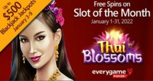 Everygame Poker highlights Betsofts new online slot Thai Blossoms with extra spins through January