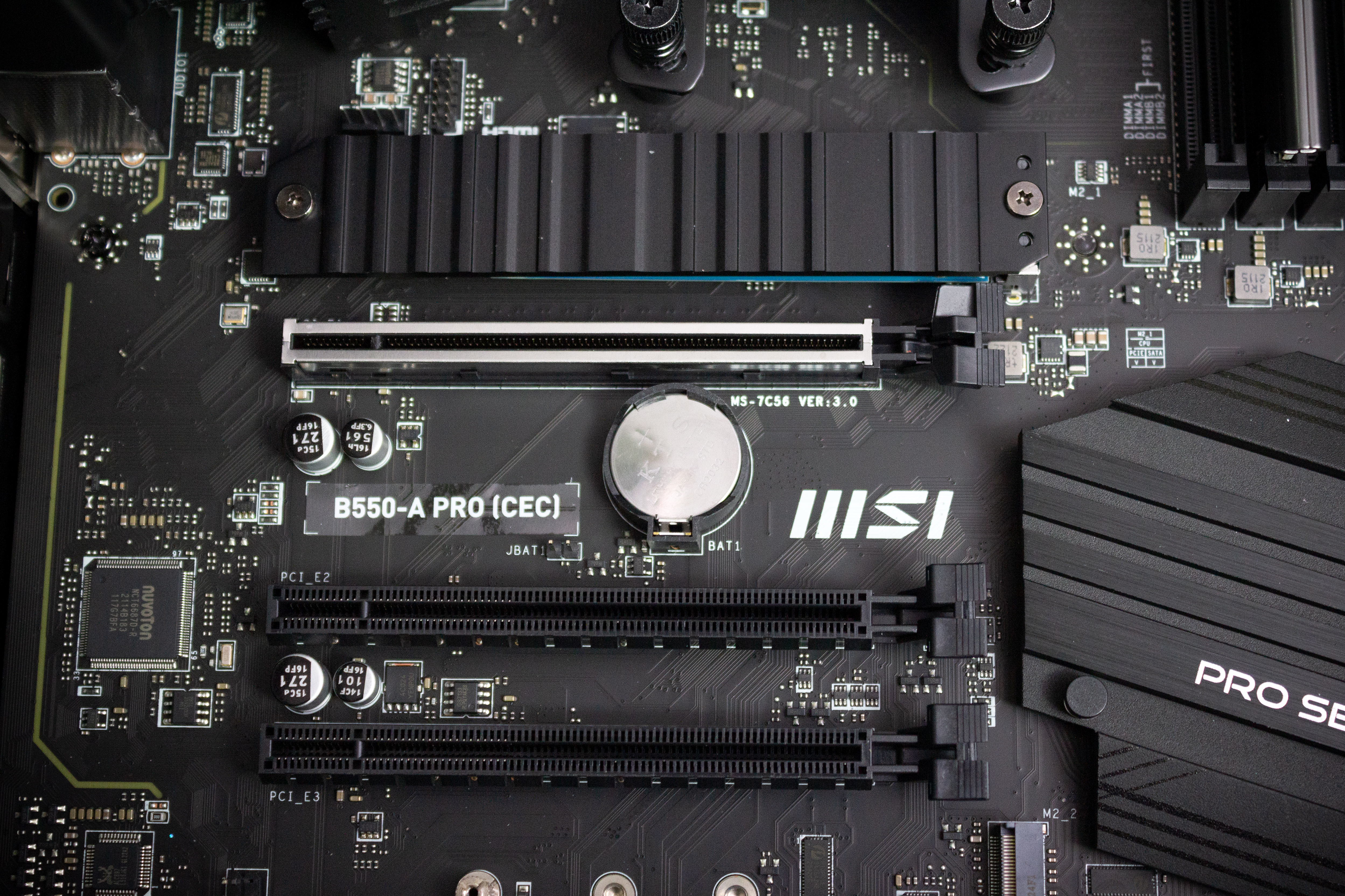 CMOS battery on an MSI B550-A Pro (CEC) motherboard