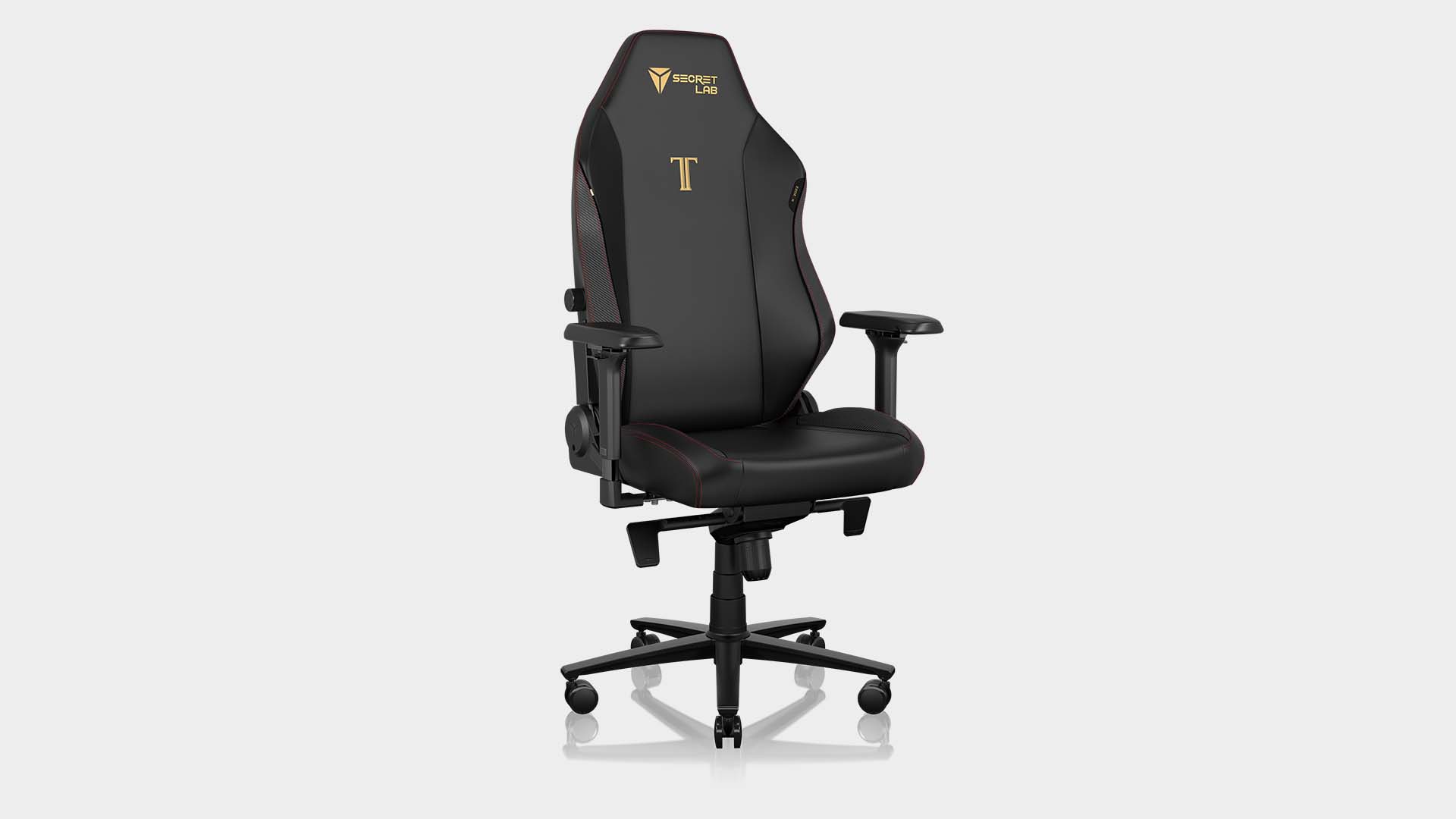 Secretlab Titan Evo 2022 gaming chair on a grey background at various 360° angles.
