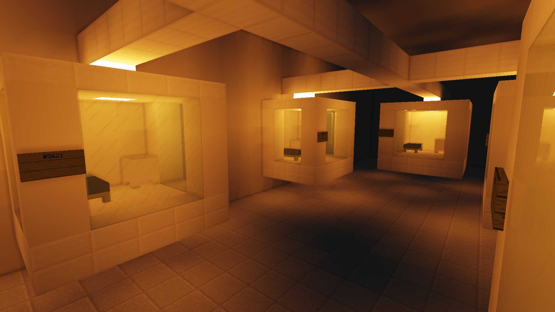 A room with beds in Minecraft parkour map, Jump Escape