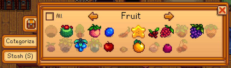 Stardew Valley mod - Categorize Chests