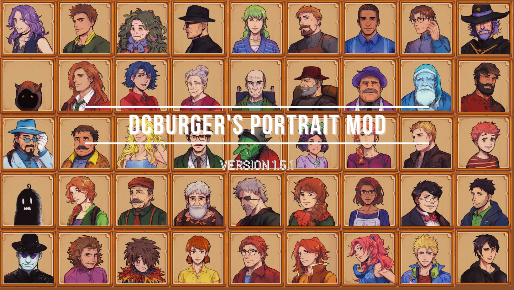 Stardew Valley mod - Every Stardew Valley character portrait in DCBurger's style