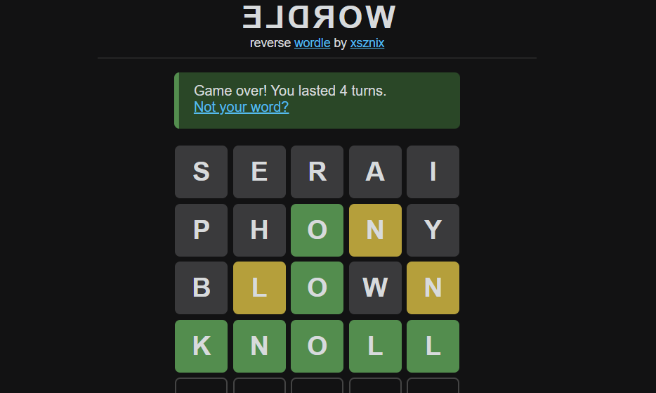 Eldrow word puzzle game