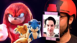 Ben Schwartz is an iPad helmet in our Sonic 2 interview sequel