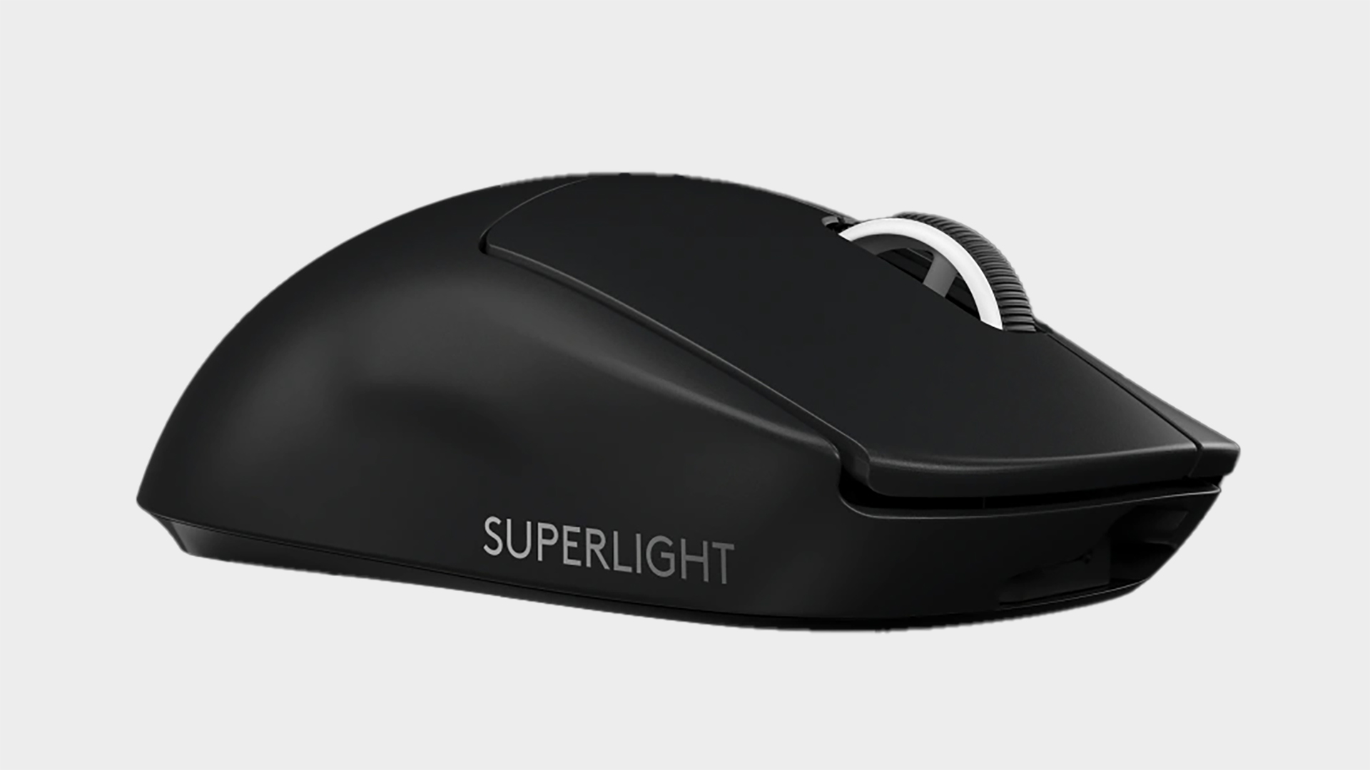 Logitech G Pro X Superlight wireless gaming mouse on grey background