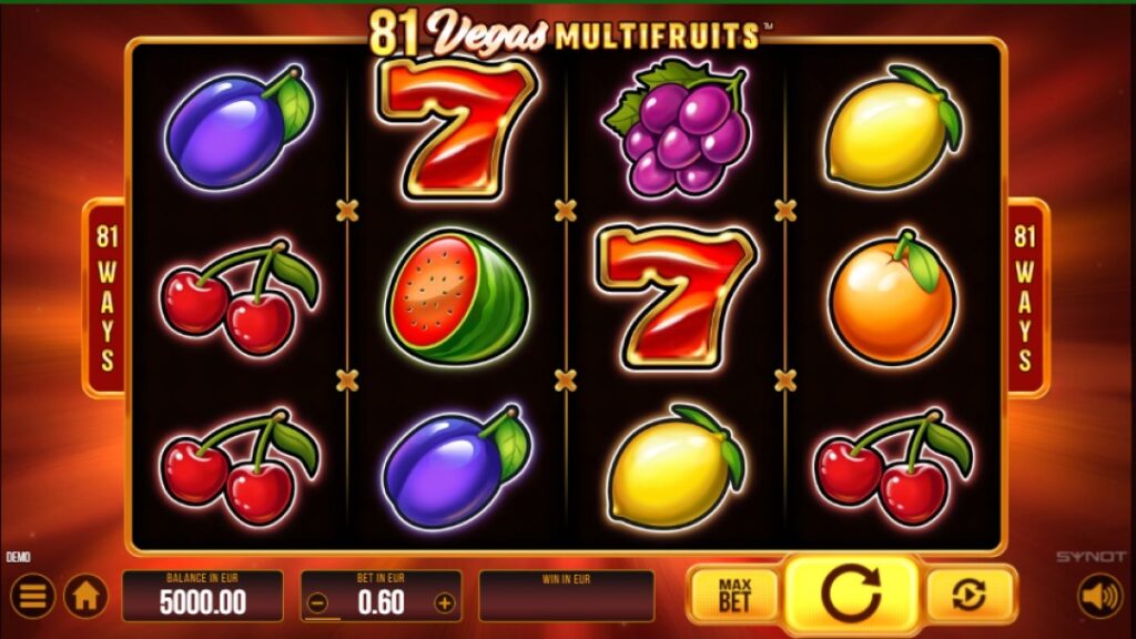 81 Vegas Multi Fruits slot reels by SYNOT Games