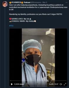 Doctor Criticized for Engaging in Console Wars While Performing Surgery