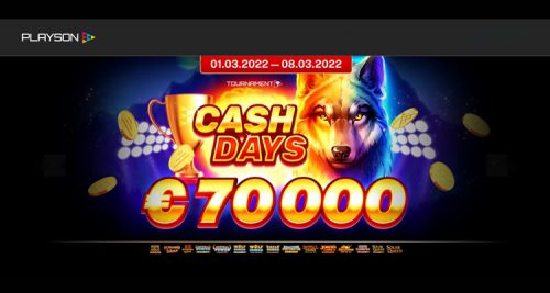 Playson’s March CashDays network tournament with €70,000 prize pool on now; Burning Fortunator online slot launch