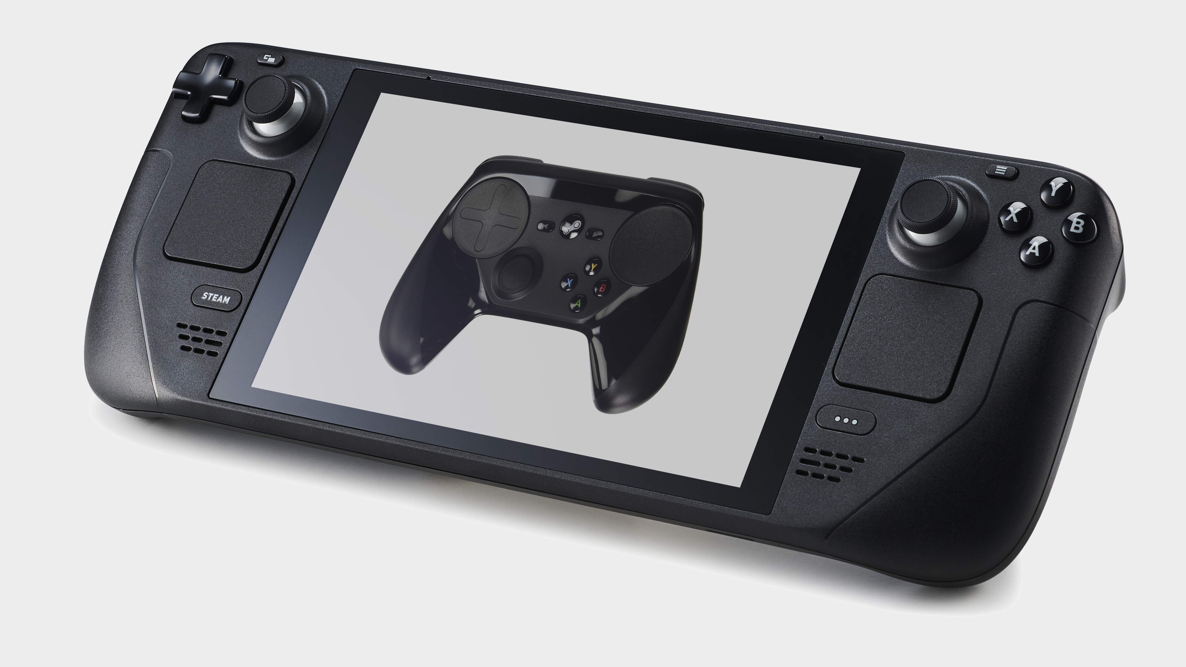 Steam Controller image on the screen of a Steam Deck