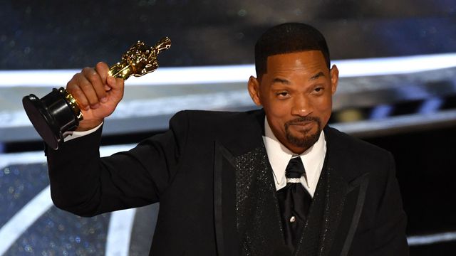 Will Smith wins the Best Actor Oscar shortly after slapping Chris Rock