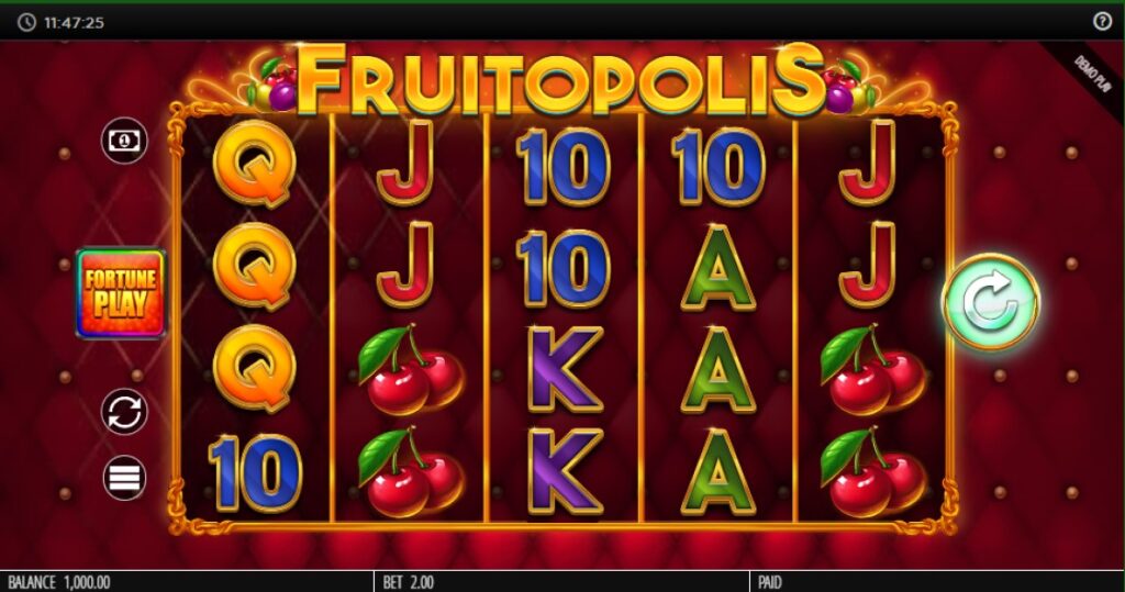 Fruitopolis Fortune Play slot reels by Blueprint Gaming