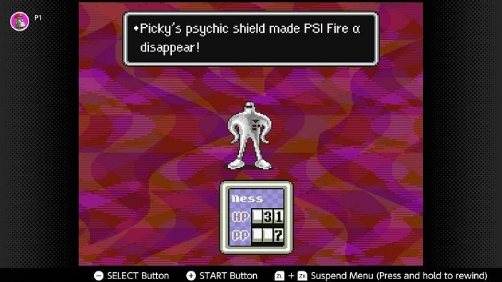 Earthbound Nintendo Switch Walkthrough - Pickey's psychic shield made PSI Fire alpha disappear