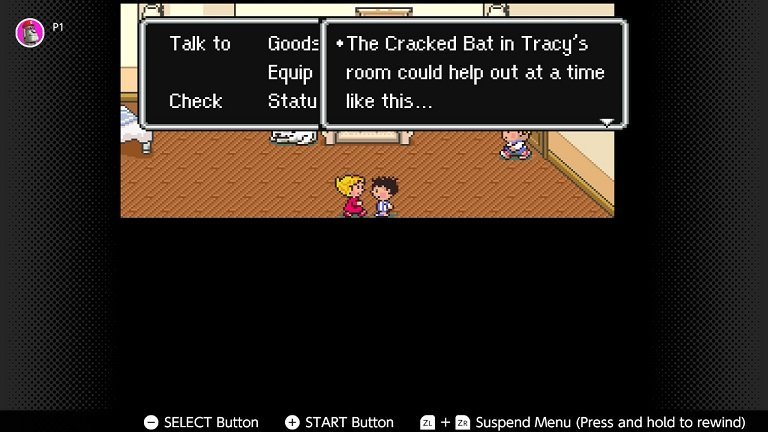 Earthbound Nintendo Switch Guide Walkthrough - The cracked bat in Tracy's room could help out