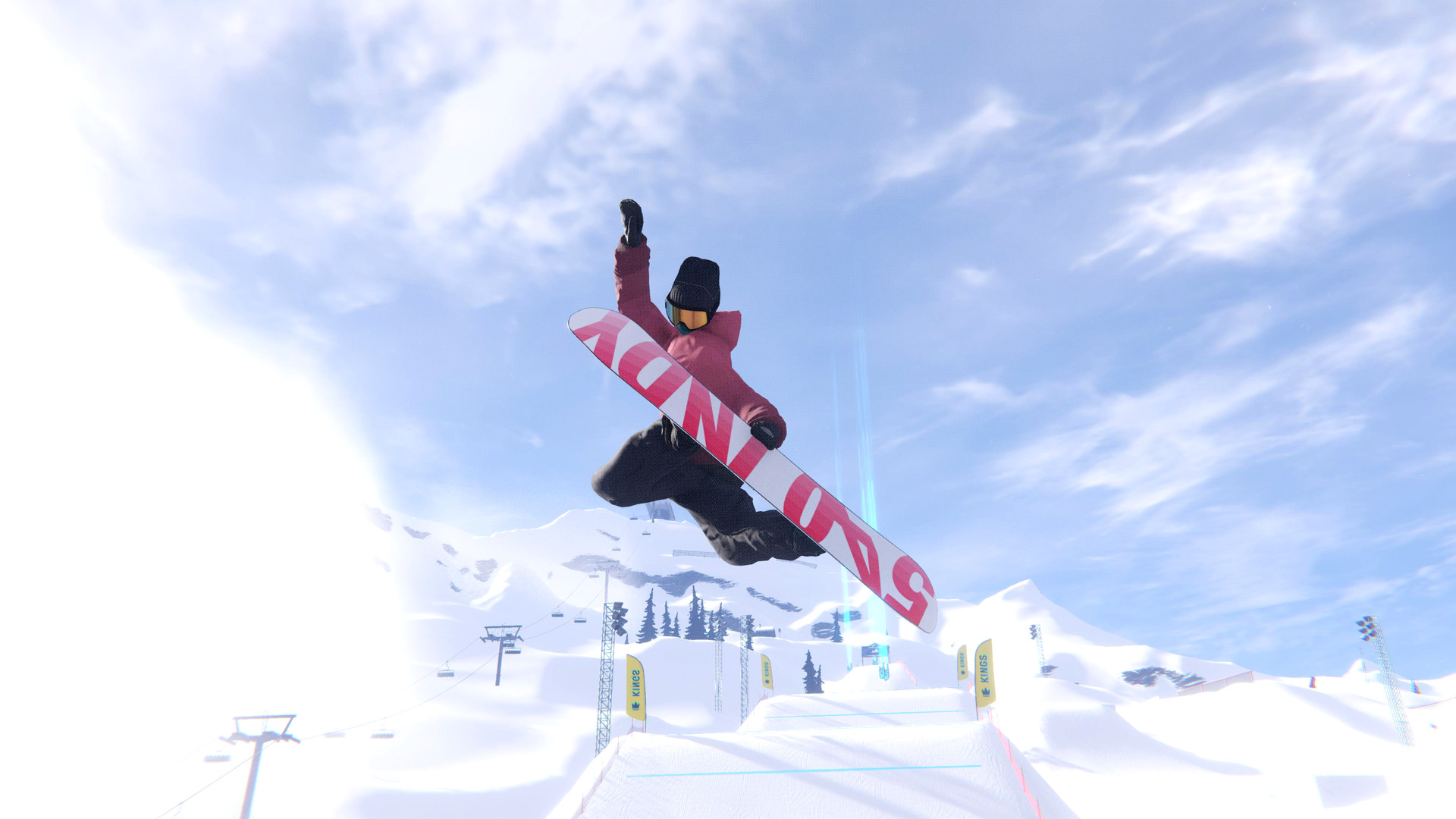 Styling on a snowboard