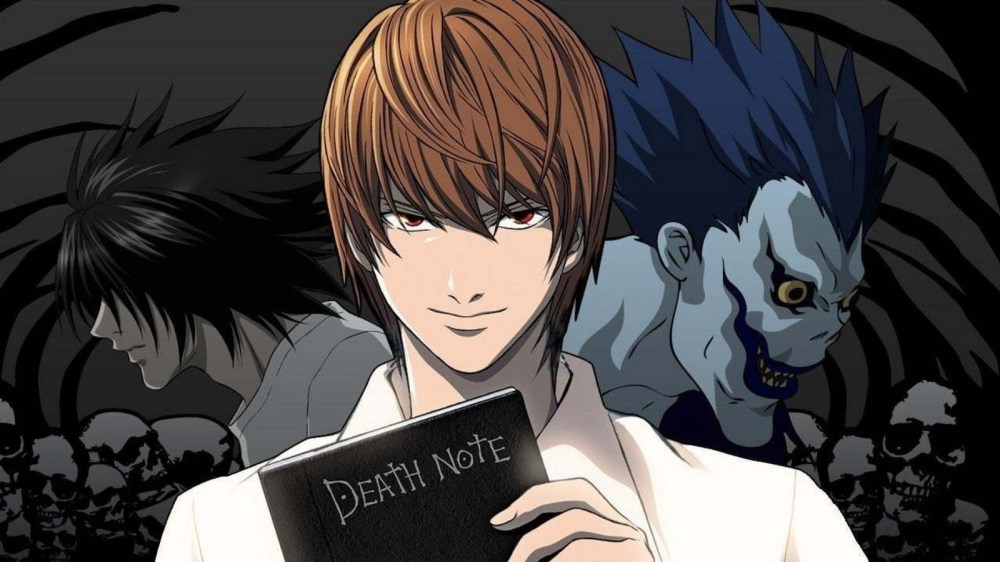 death note anime light, ryuk, and L