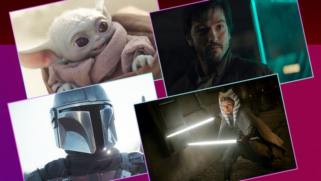 A collage of images from Star Wars series