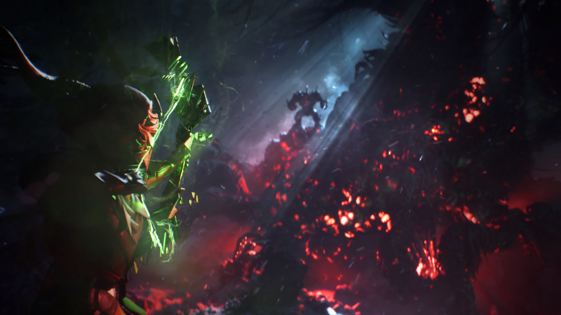 عصر اژدها: Dreadwolf - آرچر دشمنی دور را در داخل یک غار گدازه ای هدف قرار می دهد.