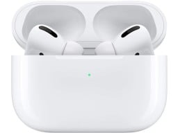 a pair of airpods pro in their charging case