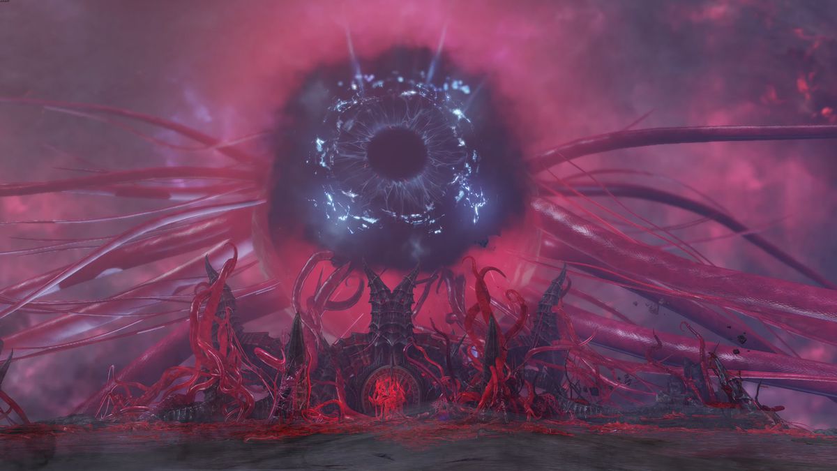 The first phase of the Vykas Legion Raid boss fight