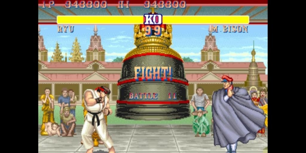 Ryu gets ready to take it to M. Bison.