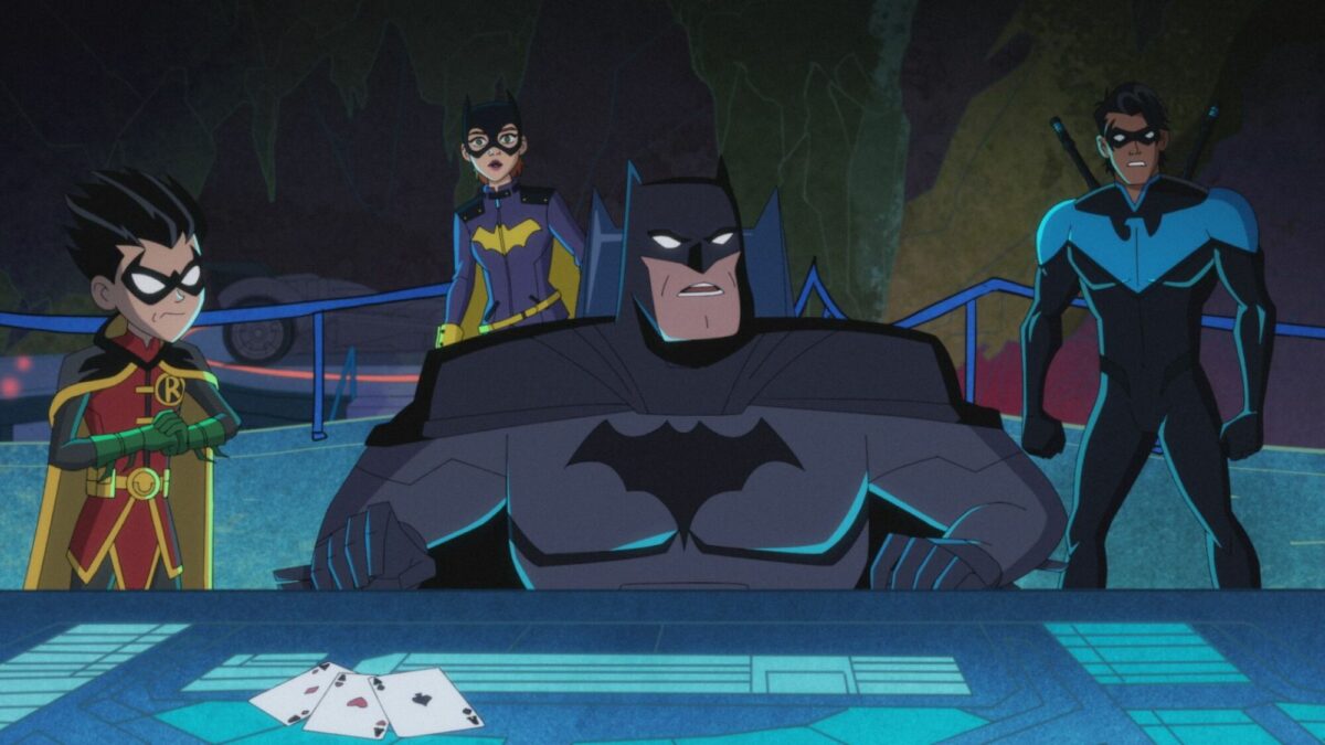 Batman, Robin, Batgirl and Nightwing in "Harley Quinn."