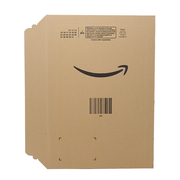 A stack of Amazon-branded paper envelopes.