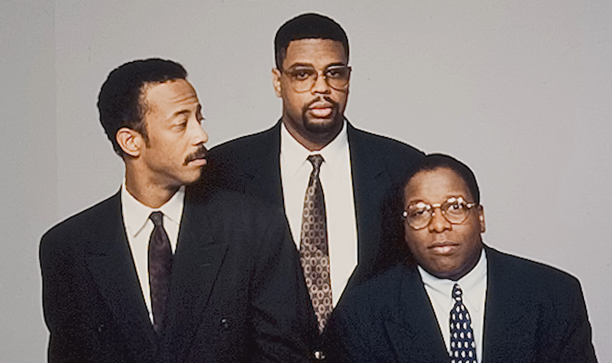 Denys Cowan, Dwayne McDuffie, and Derek T. Dingle wear suits and ties in an image for HBO’s The Milestone Generation