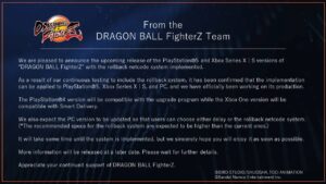 Dragon Ball FighterZ Rollback Netcode Update Coming Soon