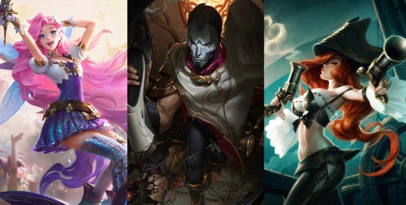 The LoL Champions Seraphine, Jhin and Miss Fortune