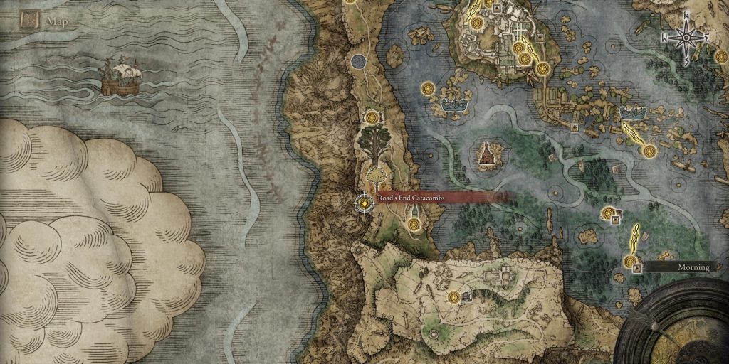 elden ring map of road's end catacombs