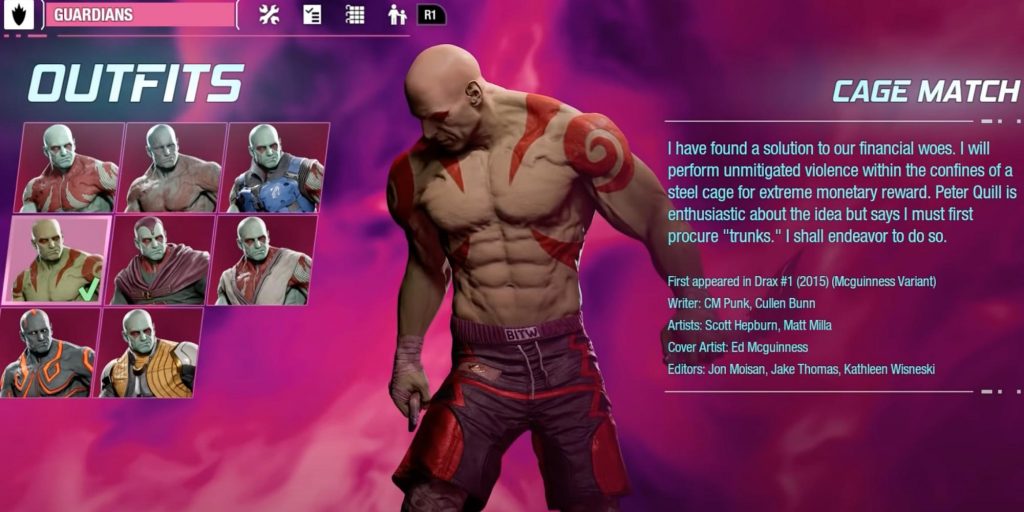 Marvel's Guardians of the Galaxy Drax Cage Match Outfit