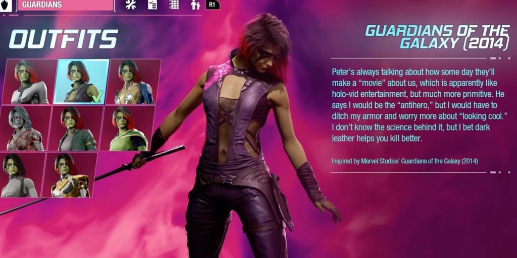 Marvel's Guardians of the Galaxy Gamora Movie Outfit