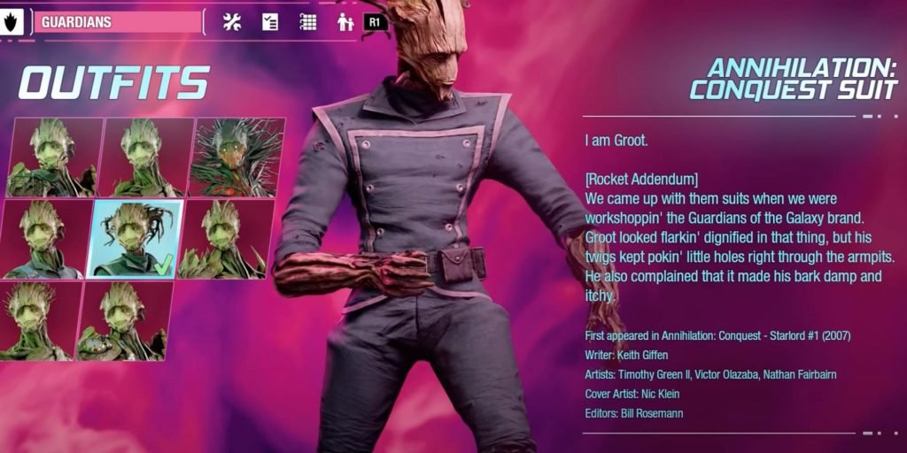 Marvel's Guardians of the Galaxy Groot Annihilation Conquest Outfit